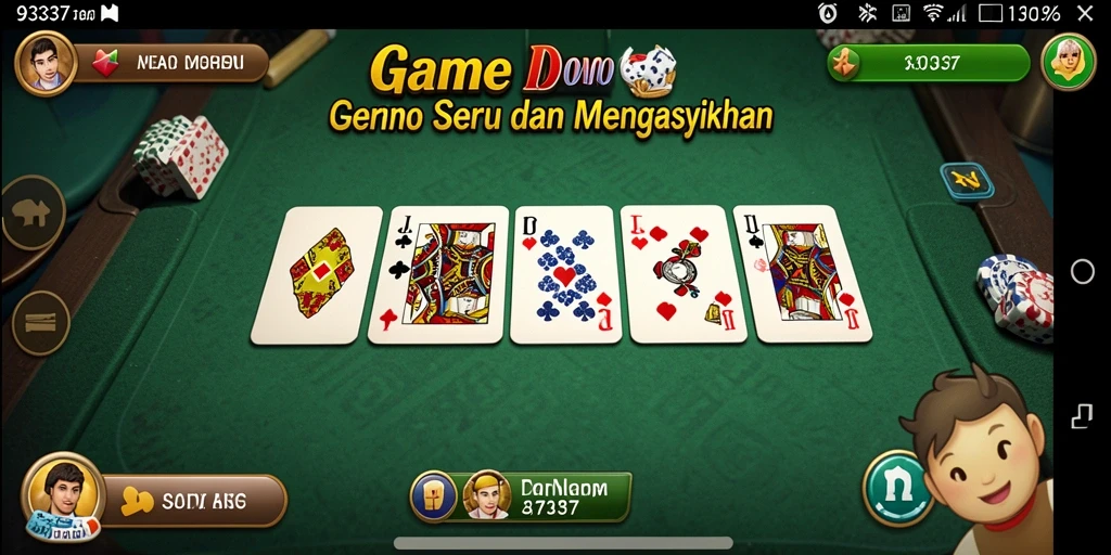 Tampilan gameplay mengasyikkan dari 93337, game Domino yang seru.