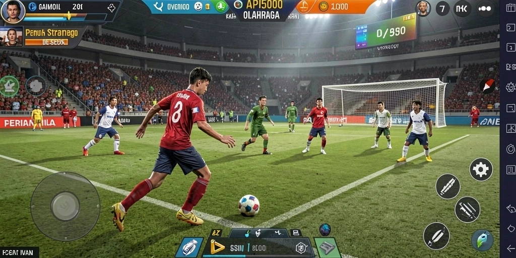 Screenshot API5000 menampilkan aksi seru dalam permainan olahraga.