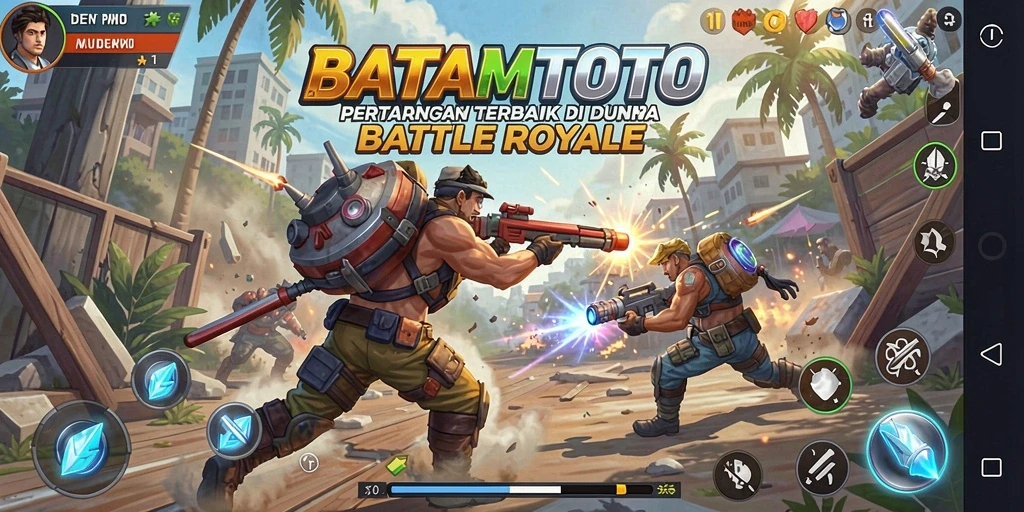 Screenshot gameplay BATAMTOTO dengan aksi seru dalam pertarungan Battle Royale.