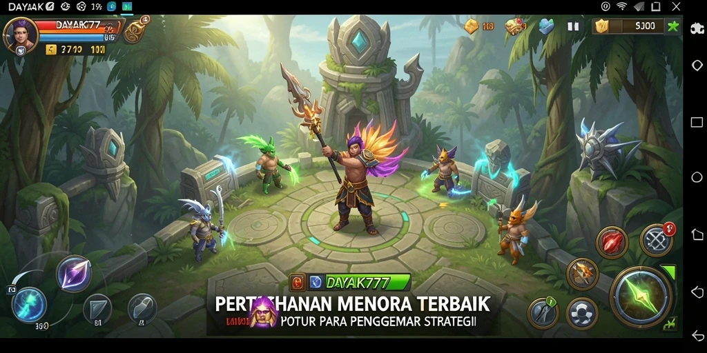 Tampilan menakjubkan dari gameplay Tower Defense di DAYAK777.