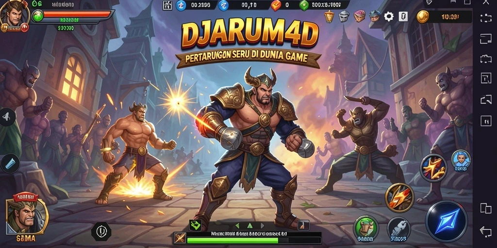 Screenshot gameplay DJARUM4D menampilkan aksi pertarungan yang intens.