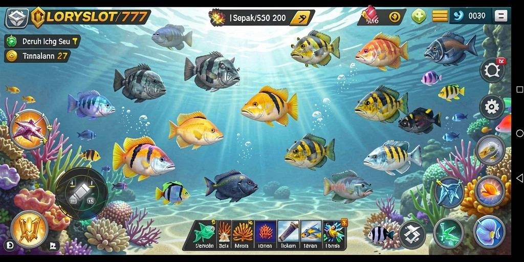 Gameplay seru di GLORYSLOT777 menembak ikan.