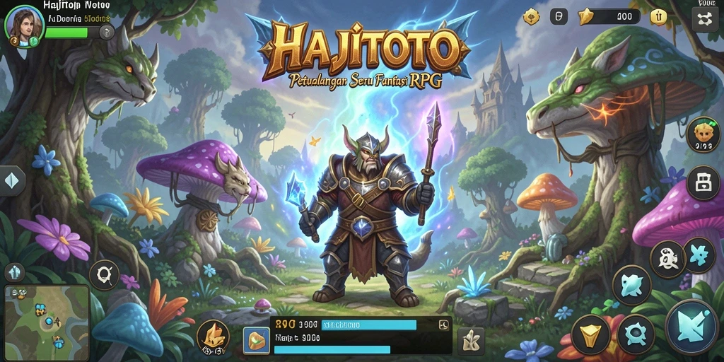 Tampilan gameplay epik di dunia fantasi HAJITOTO.