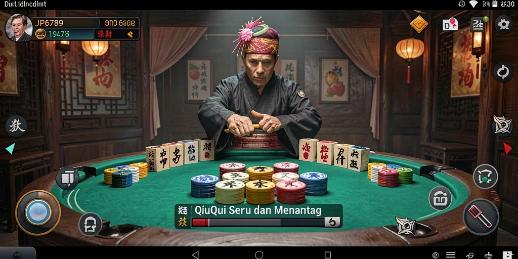 Ilustrasi gameplay QiuQiu yang mendebarkan di JP6789.