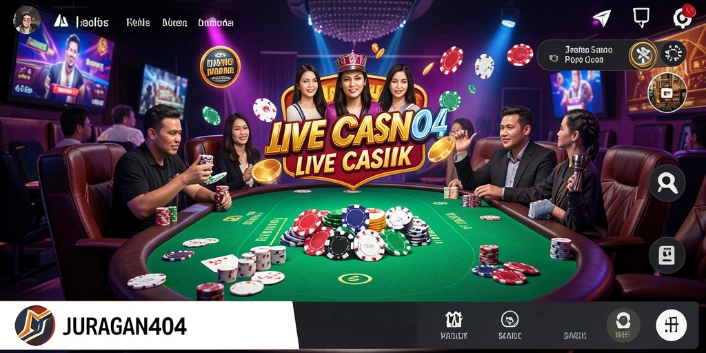 Tampilan gameplay Live Casino JURAGAN404 yang mendebarkan dan interaktif.