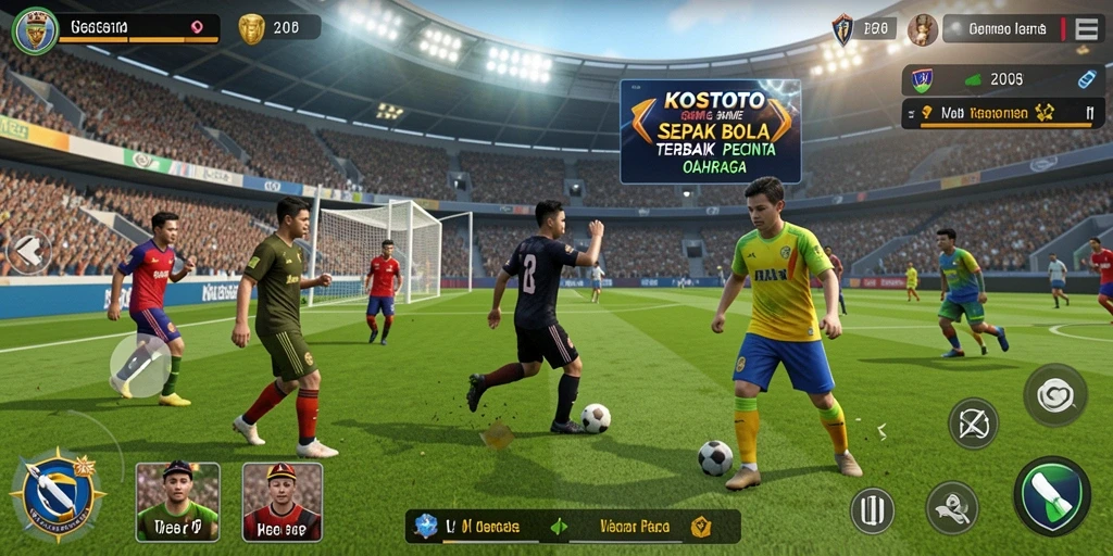 Screenshot gameplay KOSTOTO dengan aksi seru di lapangan.