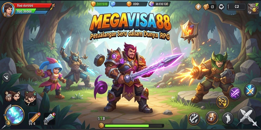 Tampilan gameplay seru MEGAVISA88 dengan karakter dan dungeon yang menarik.