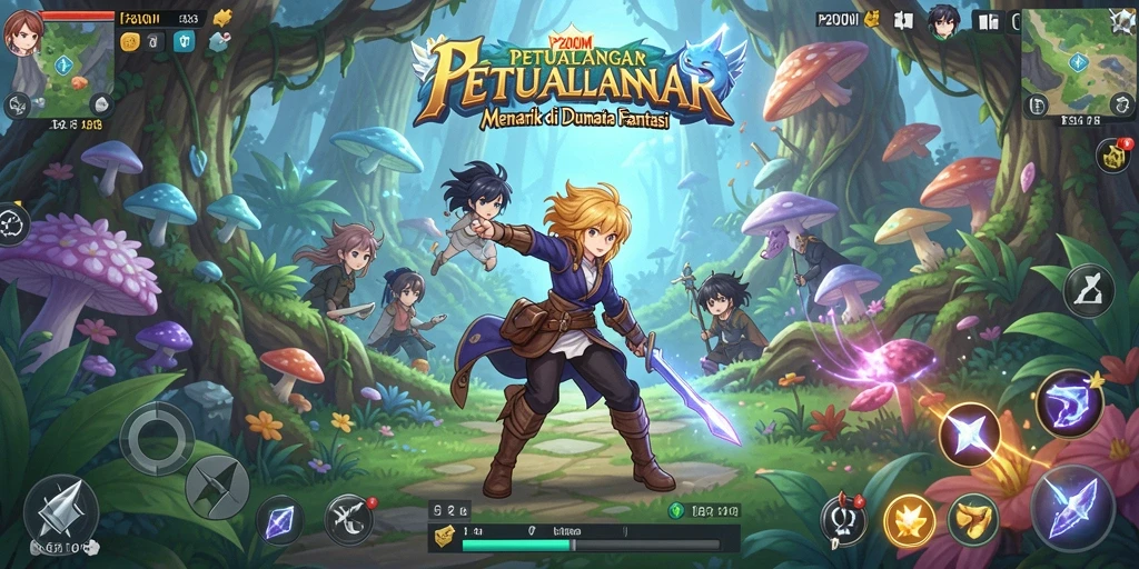 Screenshot gameplay P200M menampilkan karakter Anime dalam pertarungan epik.