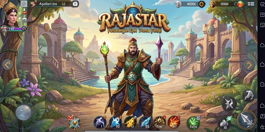 Tangkapan layar gameplay RAJASTAR menampilkan aksi pertarungan intens.
