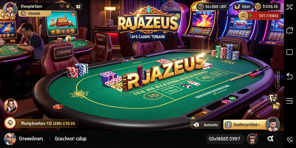 Screenshot utama RAJAZEUS menampilkan gameplay Live Casino yang seru.