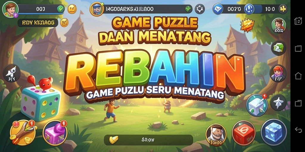 Tampilan gameplay puzzle REBAHIN yang menarik dan interaktif.