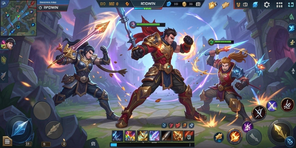 Tampilan seru gameplay RPIDWIN dalam pertarungan tim.