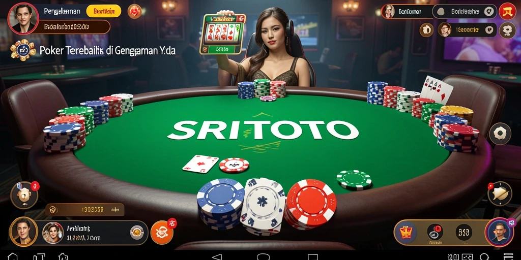 Screenshot permainan Poker SRITOTO dengan grafik menawan dan gameplay menarik.