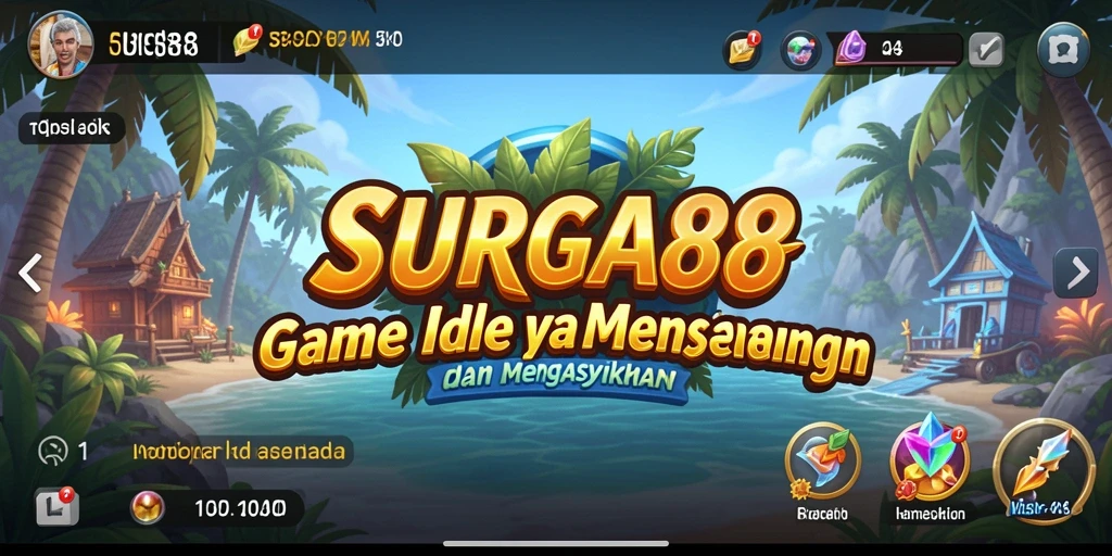 Tampilan screenshot utama SURGA88 menampilkan gameplay Idle yang menyenangkan.