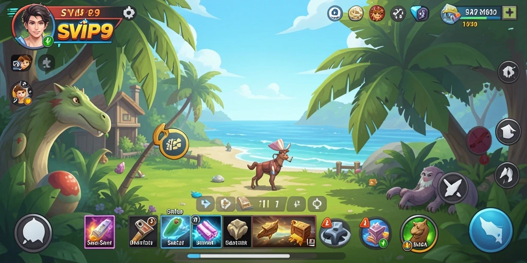 Tampilan gameplay SVIP9 yang cerah dan mengasyikkan.