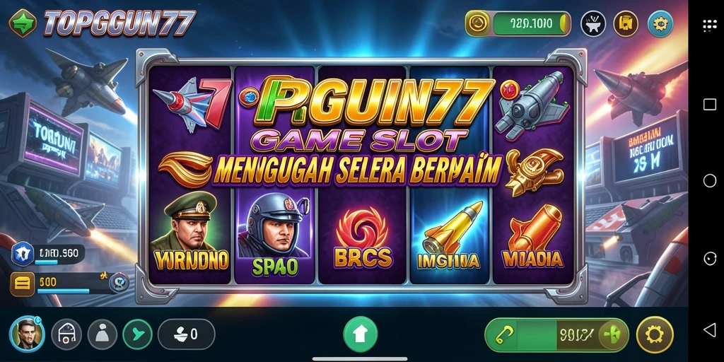 Tampilan gameplay Slot yang menarik pada TOPGUN77.